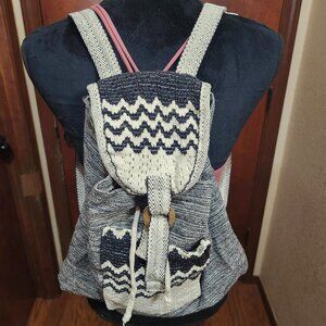 Portuguese Backpack Gry/Blk/Wht PARAISO DAS BOLSAS Handmade bag Adjust Straps